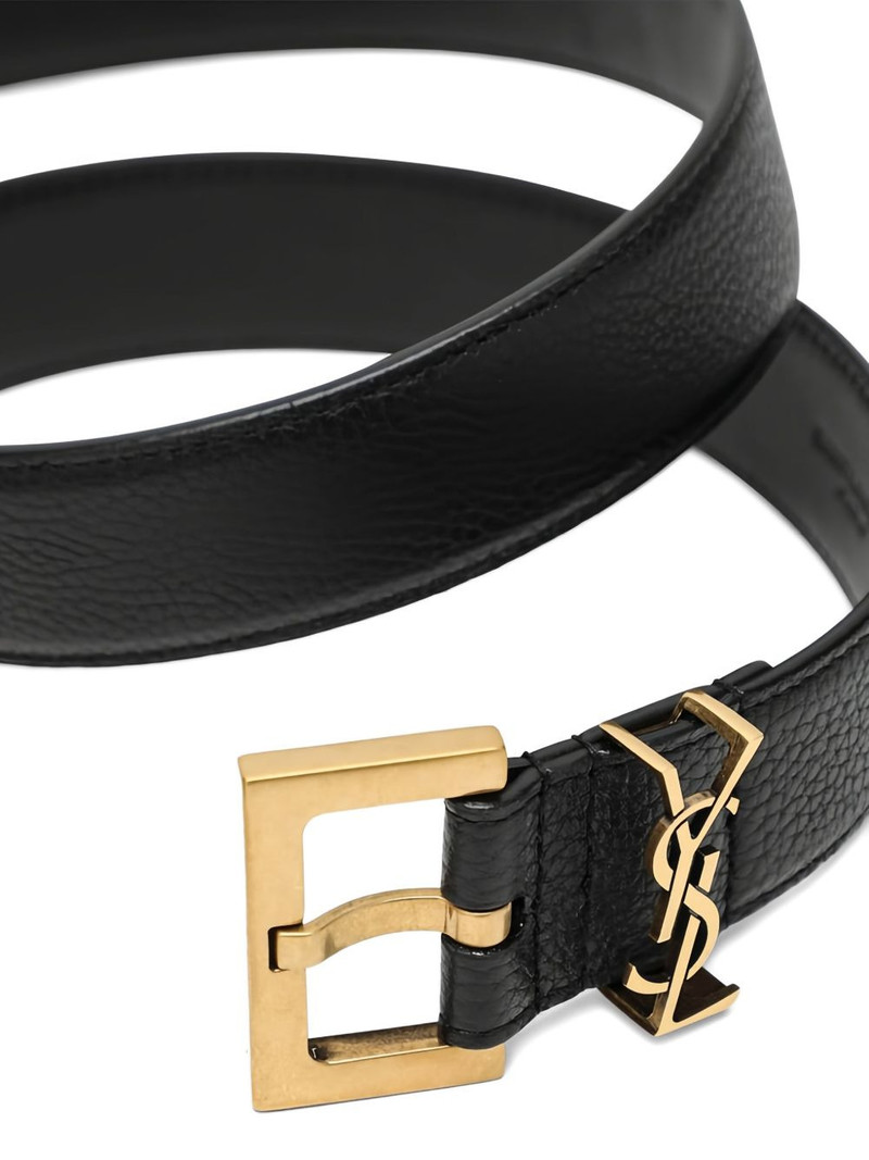 SAINT LAURENT Cassandre logo-buckle belt outlook