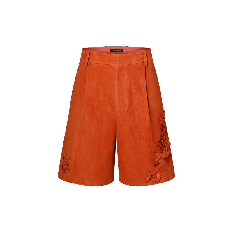 Embellished Suede Tailored Shorts 1