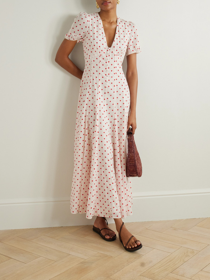 POSSE Paloma Polka-dot Tencel Lyocell And Cotton-blend Voile Maxi Dress outlook