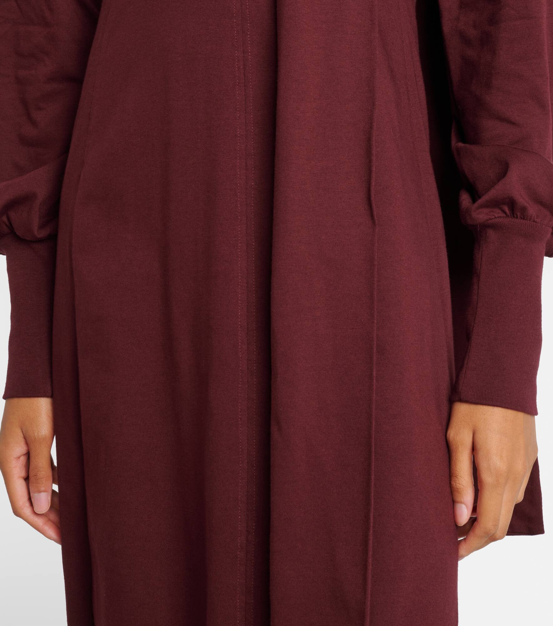 Scarf-detail cotton maxi dress - 5