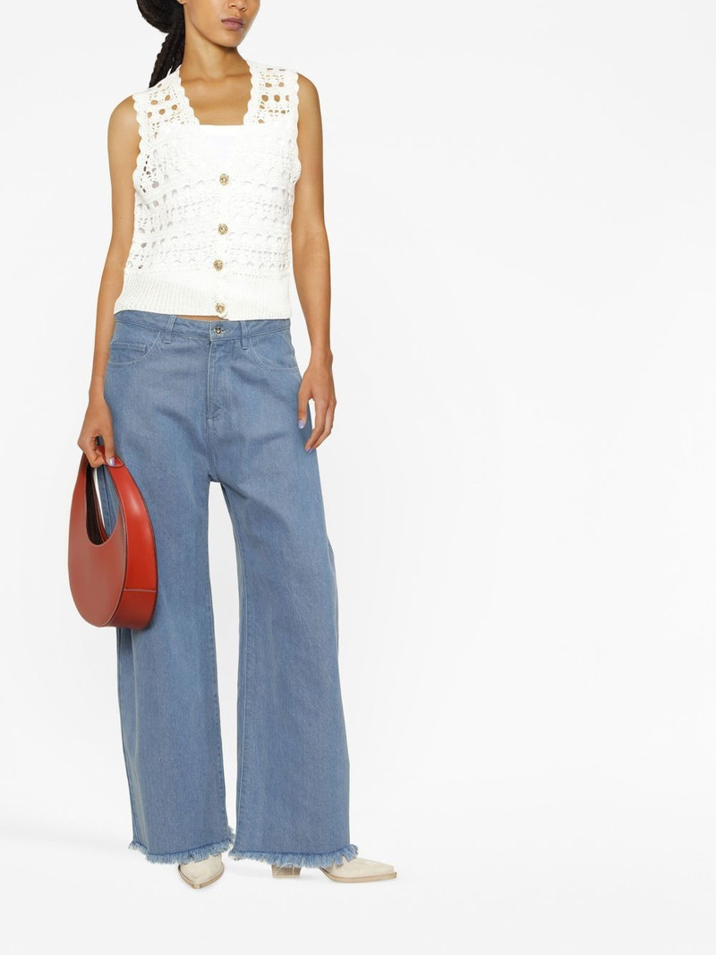 GANNI V-neck crochet vest outlook