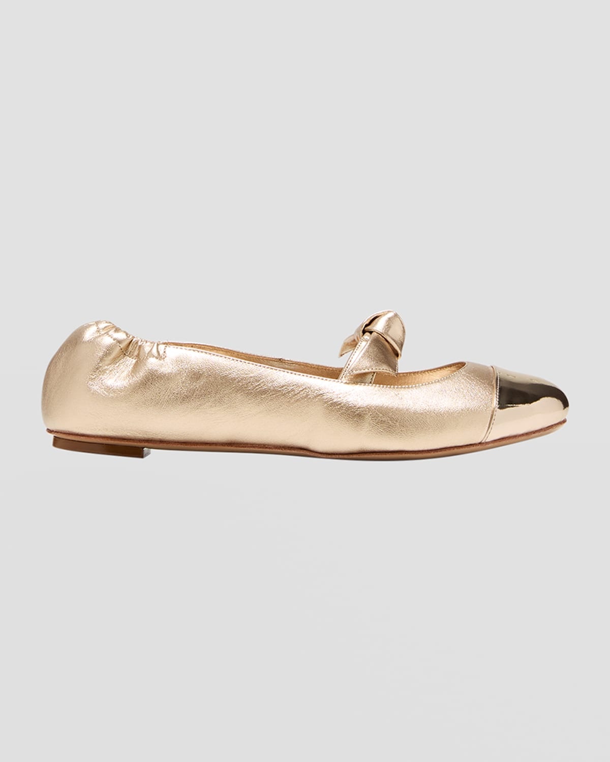 Clarita Metallic Bow Ballerina Flats - 1