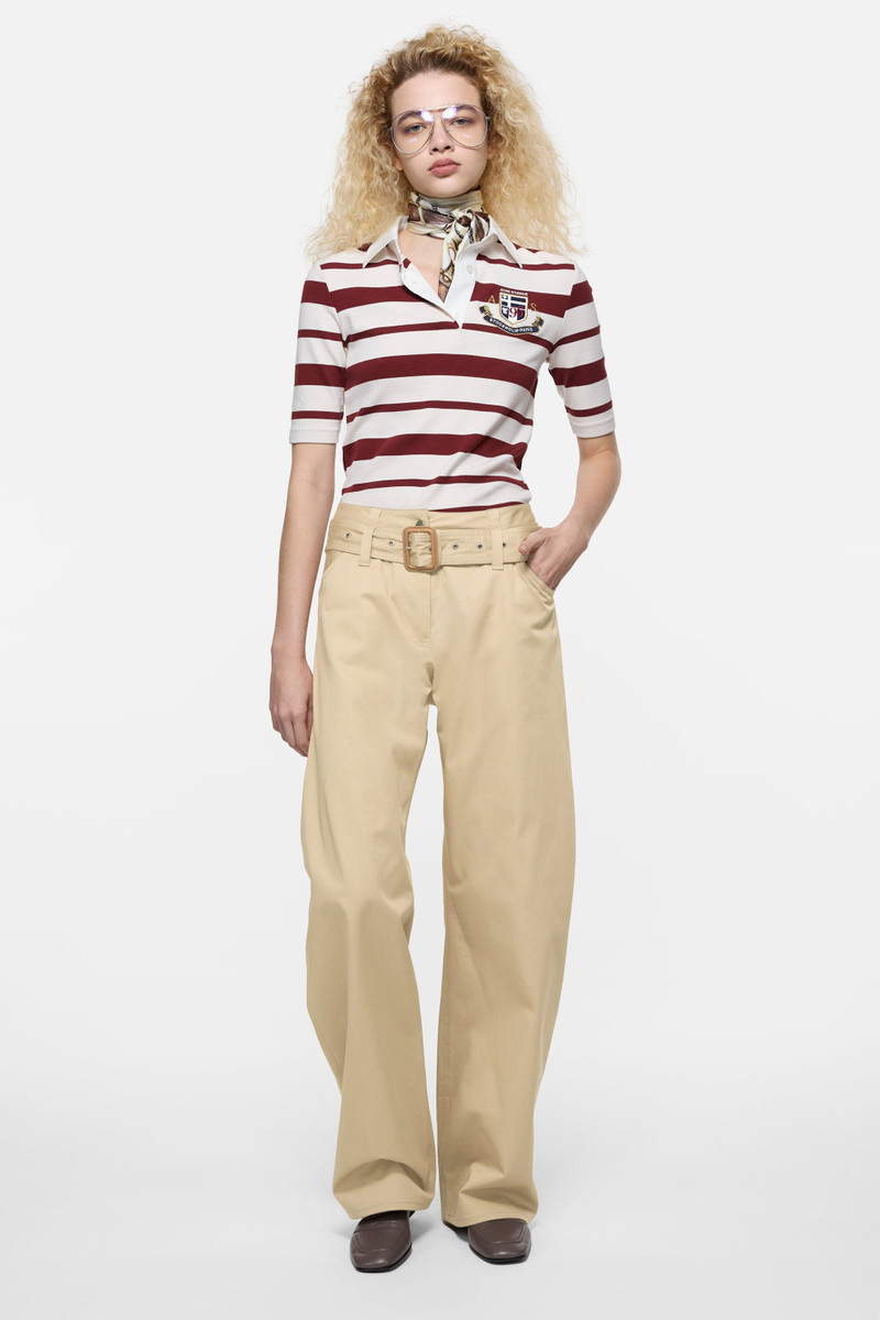 Twill trousers with belt - Pale beige 1