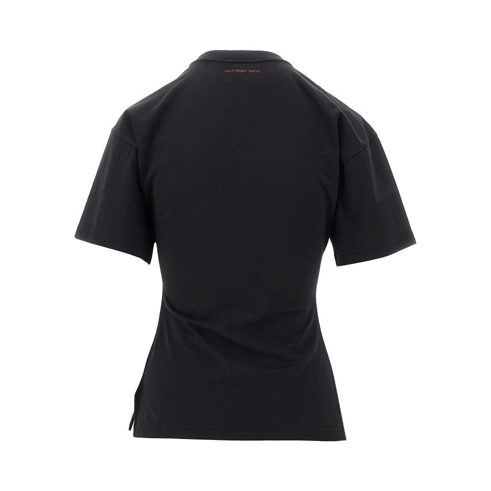courrèges LOGO PRINT FITTED T-SHIRT | rboutique | REVERSIBLE