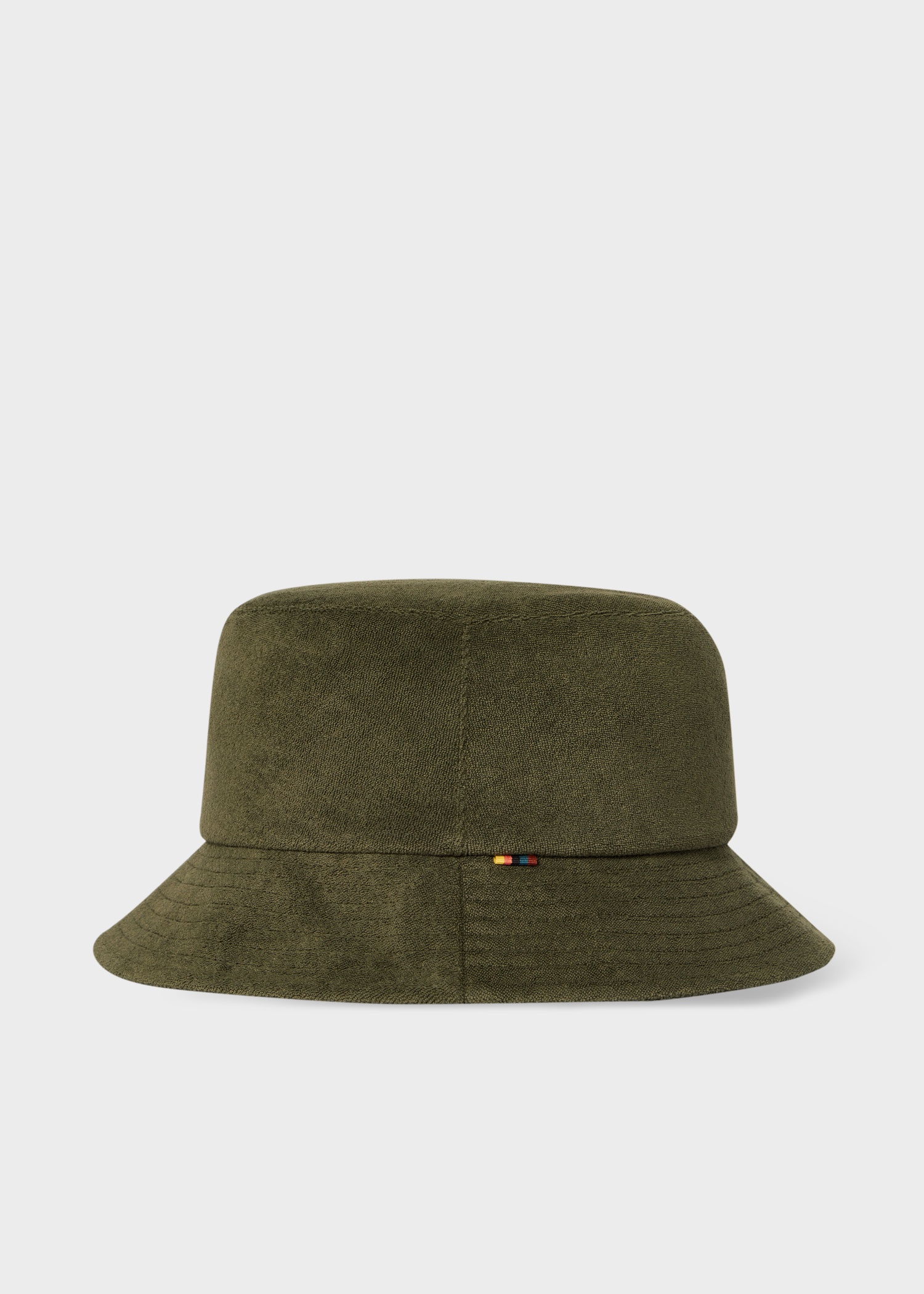 Khaki Cotton-Blend Towelling Bucket Hat - 1