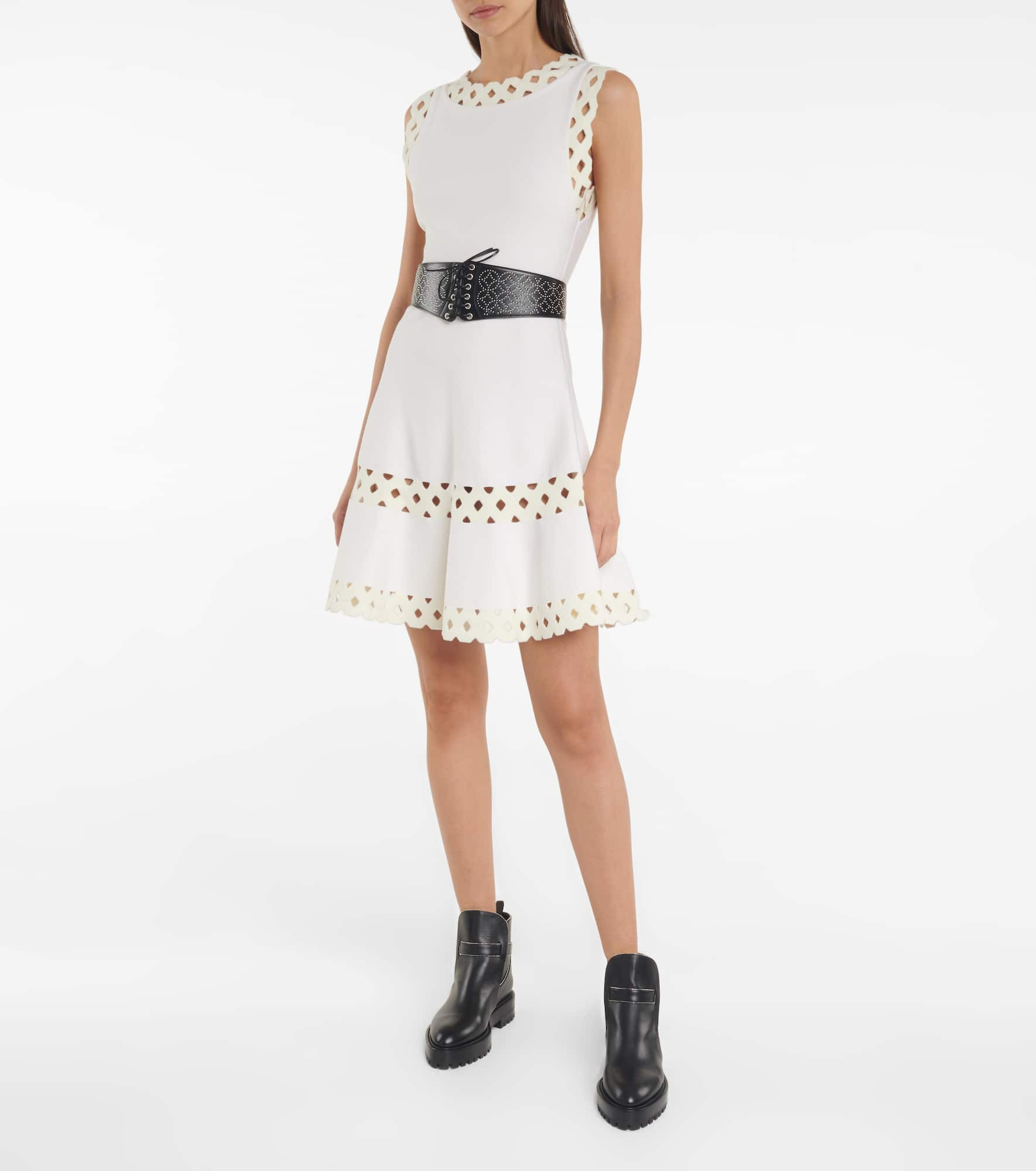 Alaïa Edition 2005 laser-cut wool-blend minidress - 2