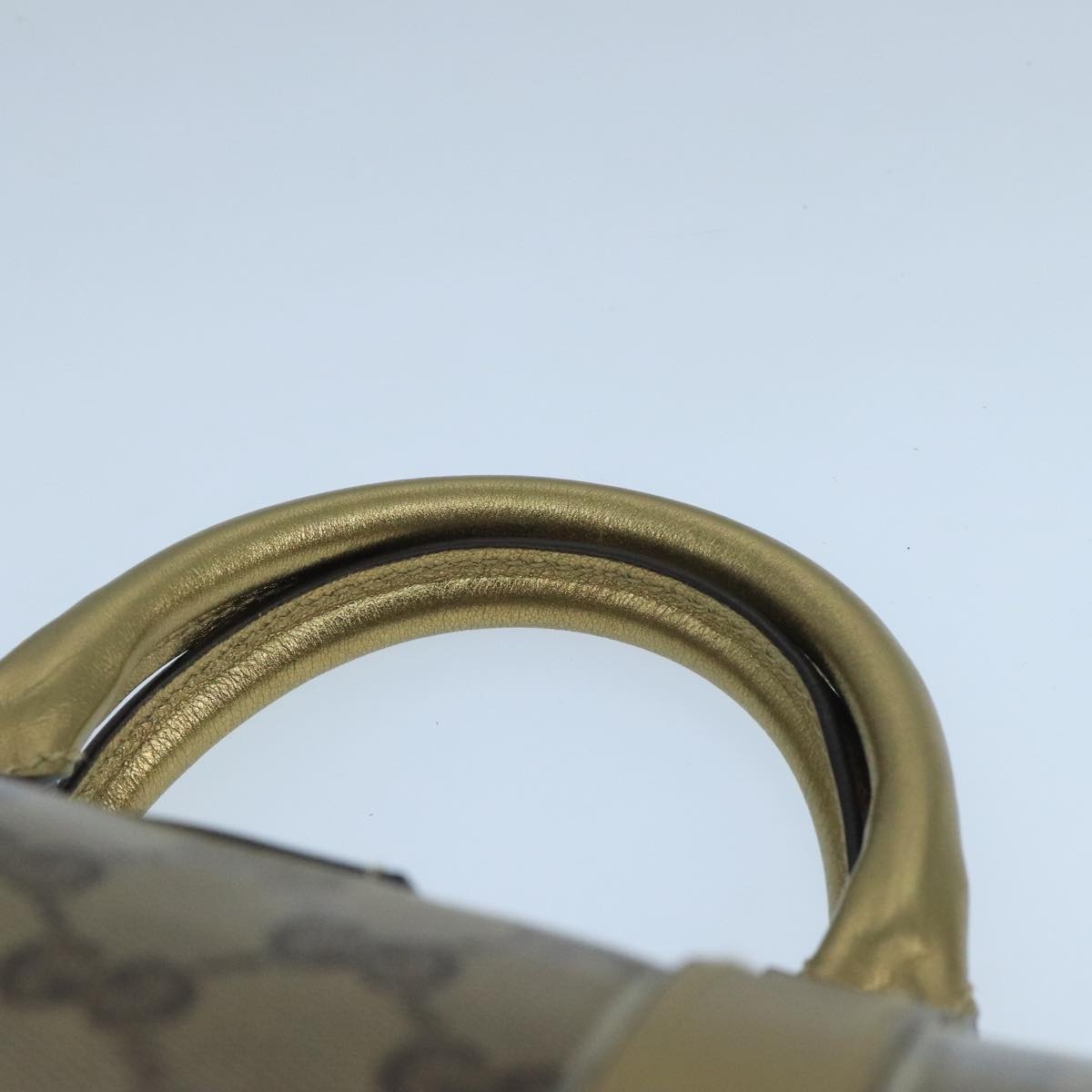 GUCCI GG Crystal Hand Bag Coated Canvas Brown Gold - 14