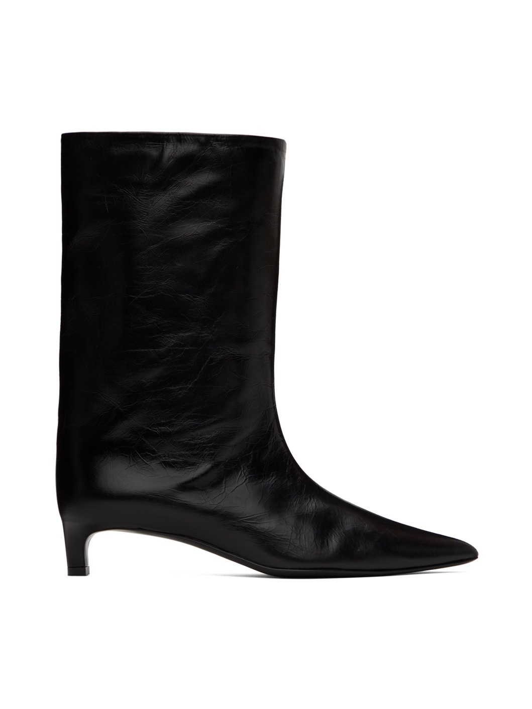 Black Calf Leather Boots - 1