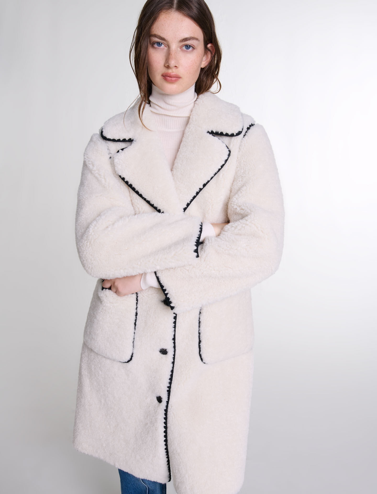 Mid-length fleece coat - 7