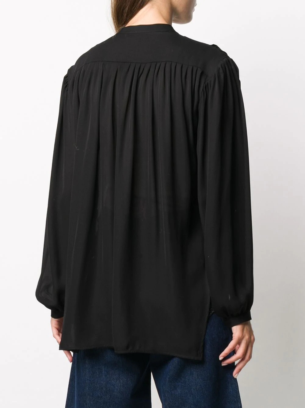 poet-sleeve silk blouse - 4