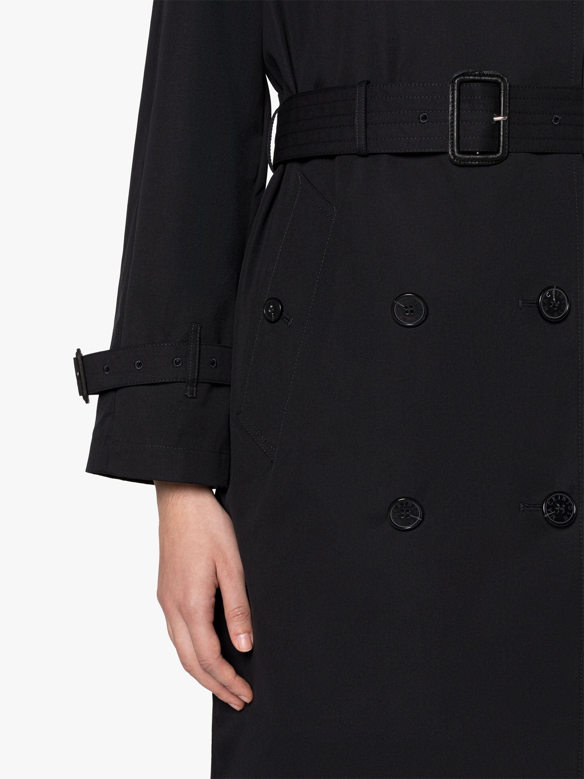 MUIRKIRK BLACK COTTON TRENCH COAT - 6
