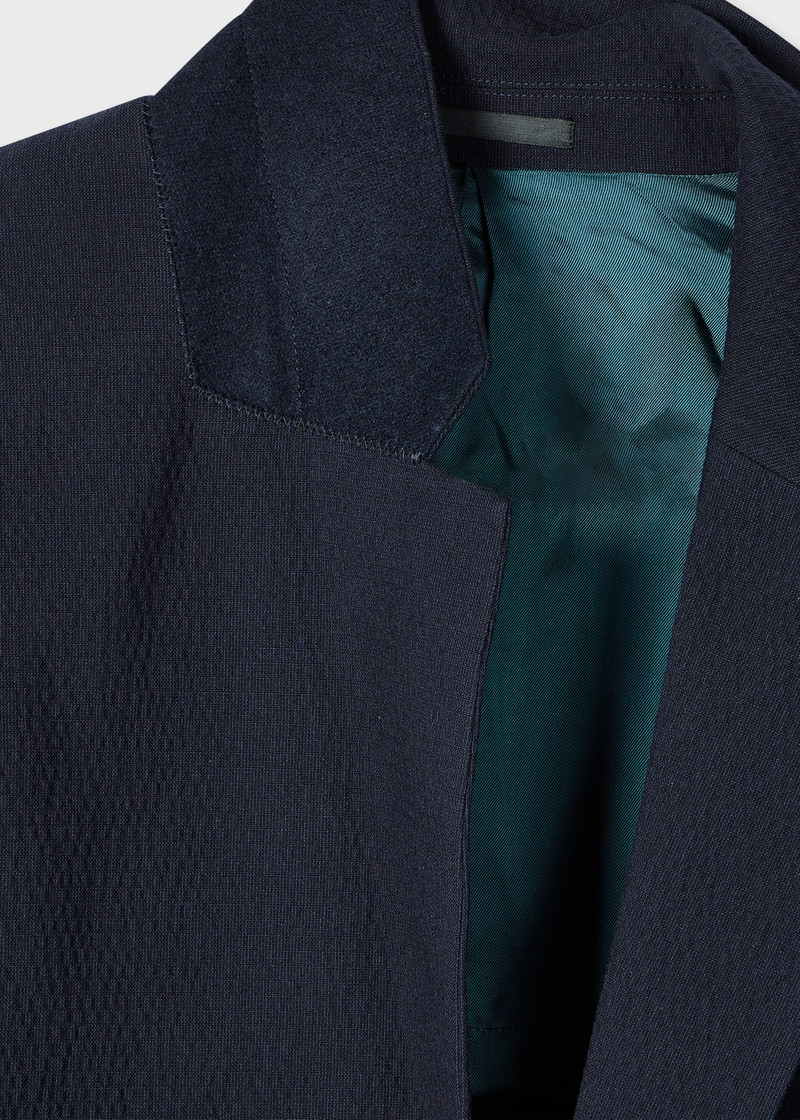 Paul Smith Navy Textured-Cotton Suit outlook