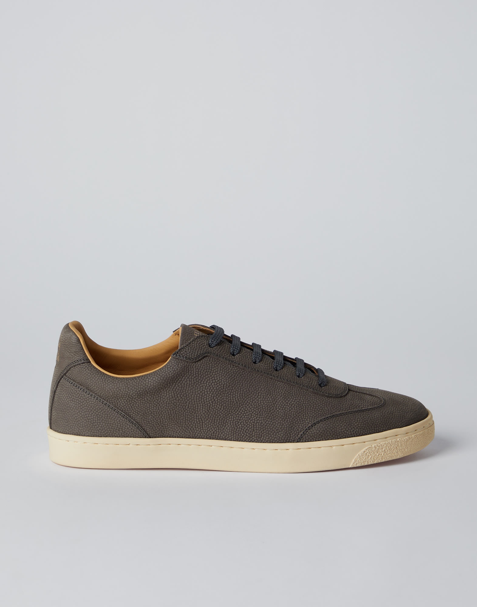 Texture nubuck sneakers with natural rubber sole - 5