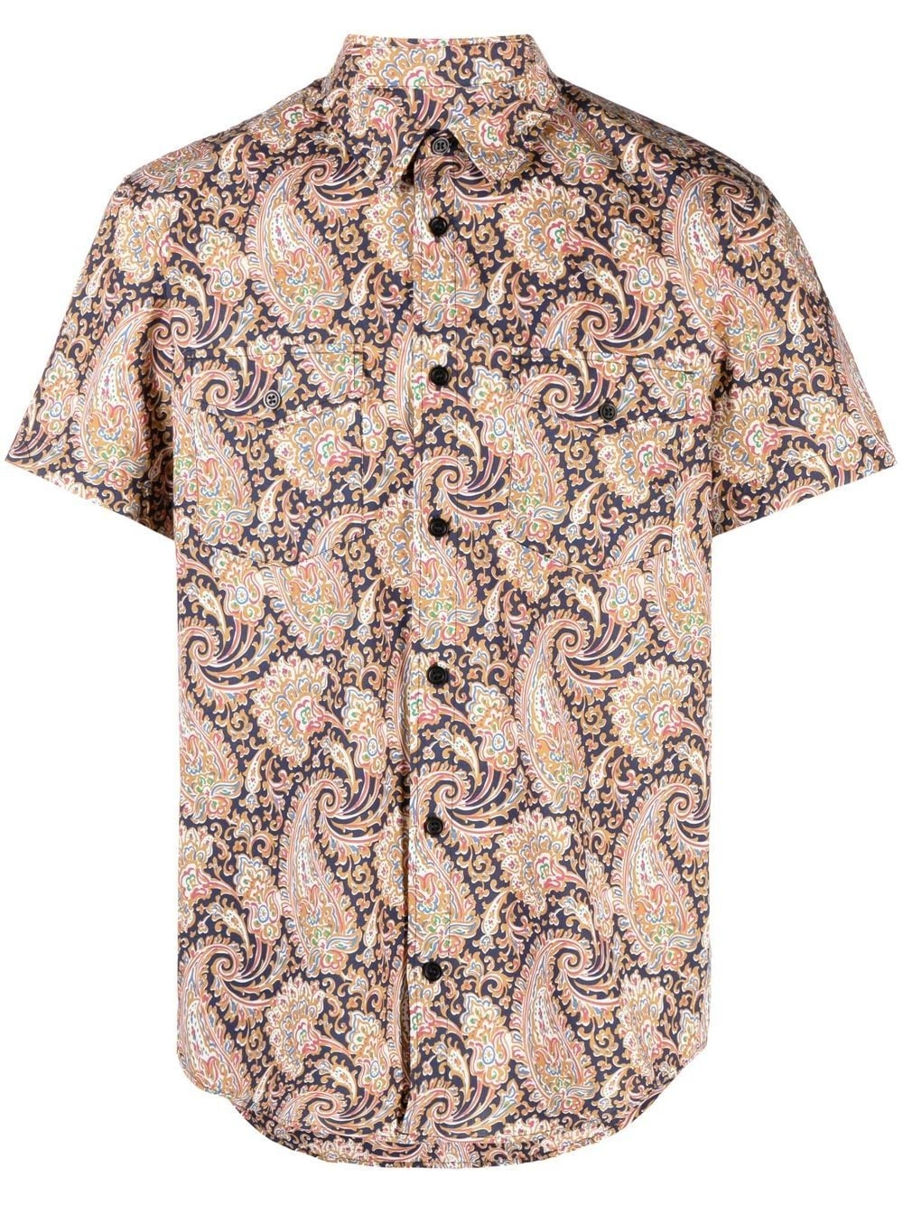 paisley-print short-sleeved shirt - 1