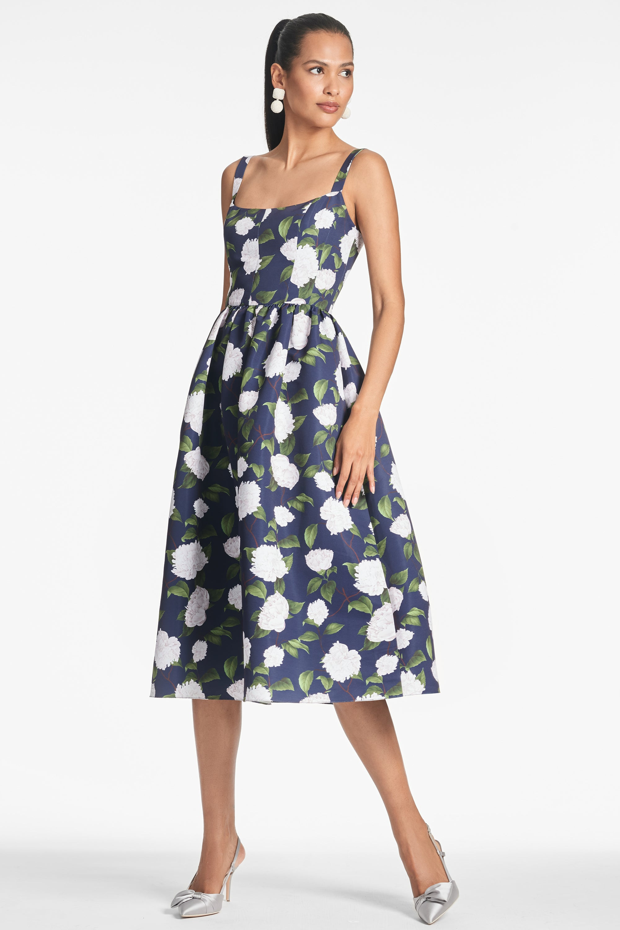 Olena Dress - Navy/Ivory Moonlit Garden - 3