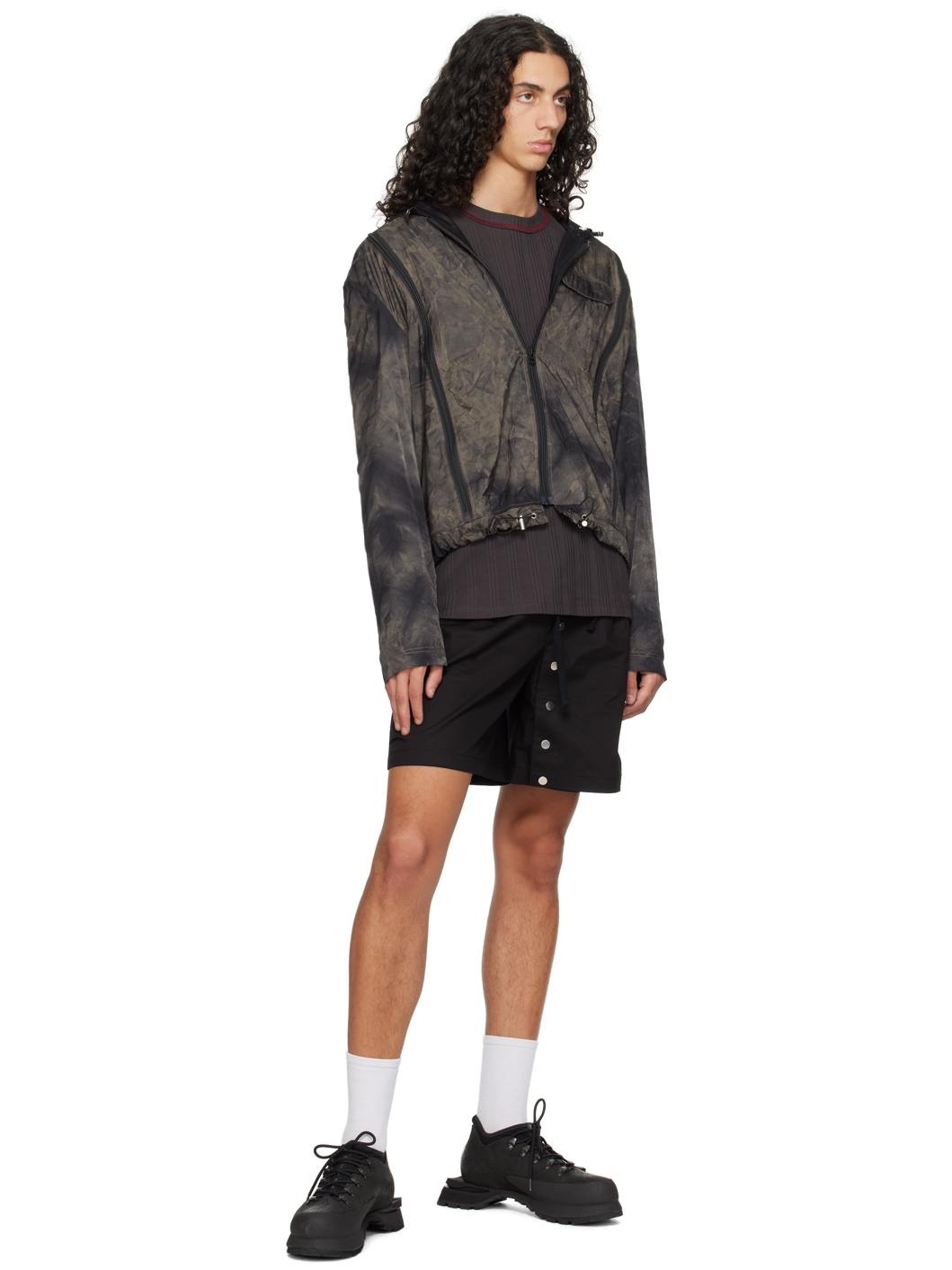 Black Press-Stud Shorts - 4
