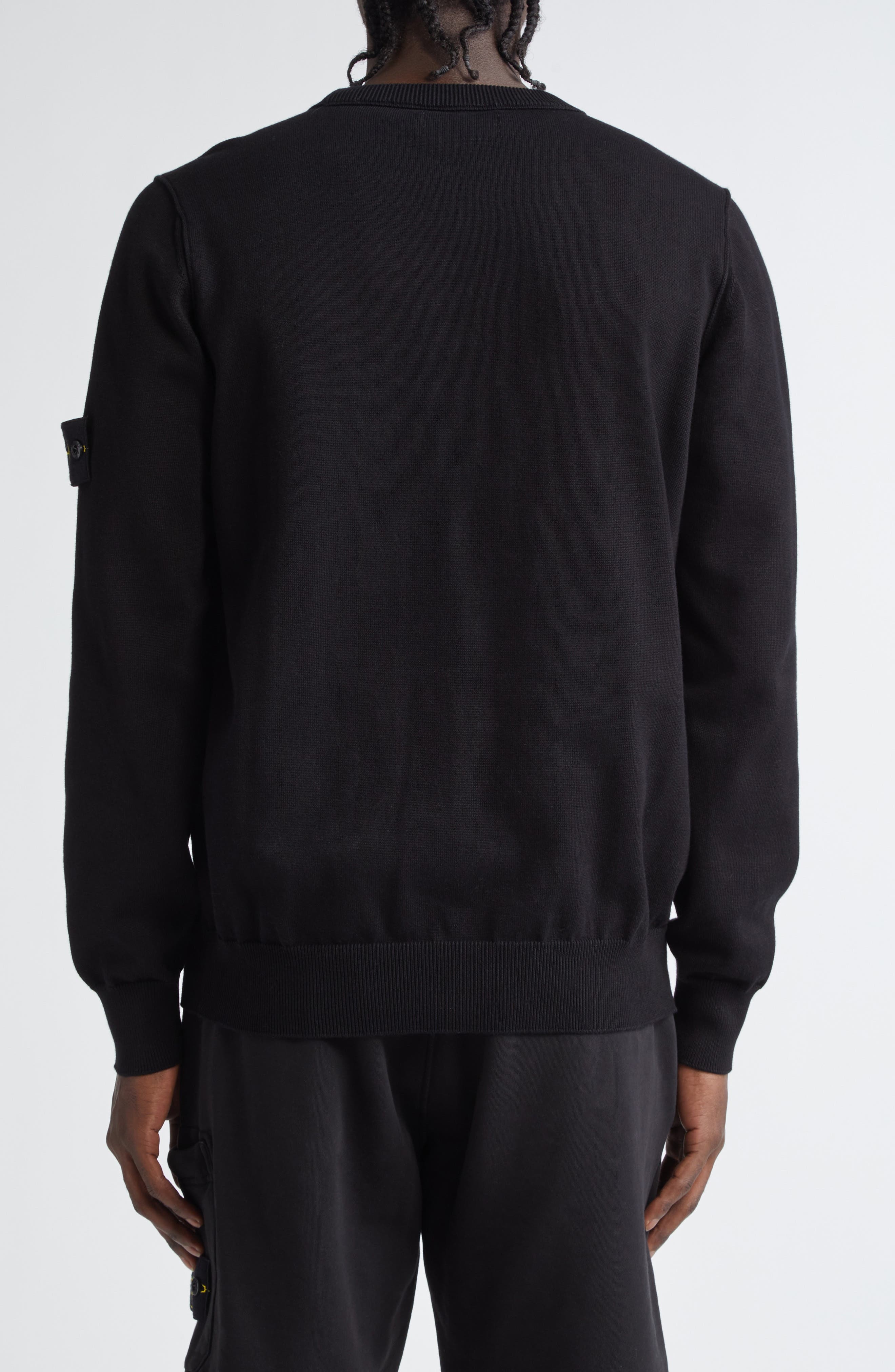 Stone Island Cotton Crewneck Sweater in V0029 Black at Nordstrom - 3