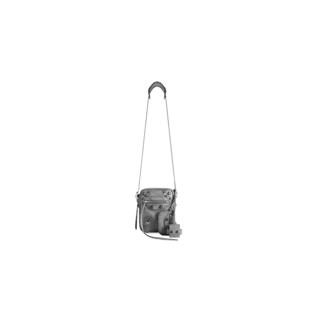 Men's Le Cagole Men Crossbody Bag Used Effect in Grey - 1