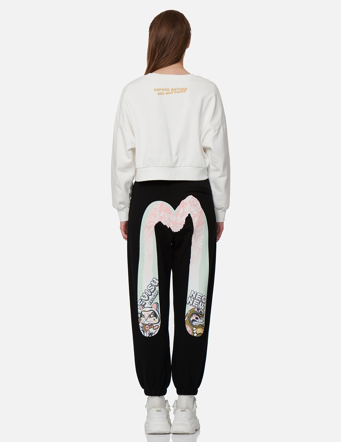 FORTUNE CAT AND DARUMA DOUBLE DAICOCK PRINT SWEATPANTS - 5