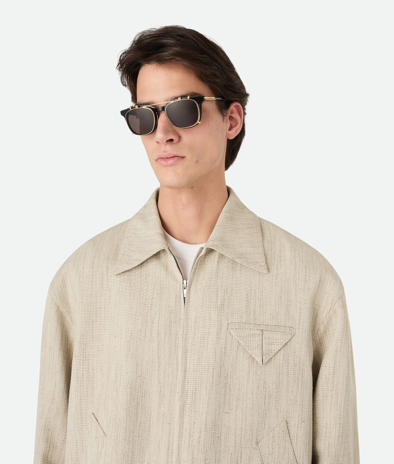 Bottega Veneta Classic Square Clip On Sunglasses outlook