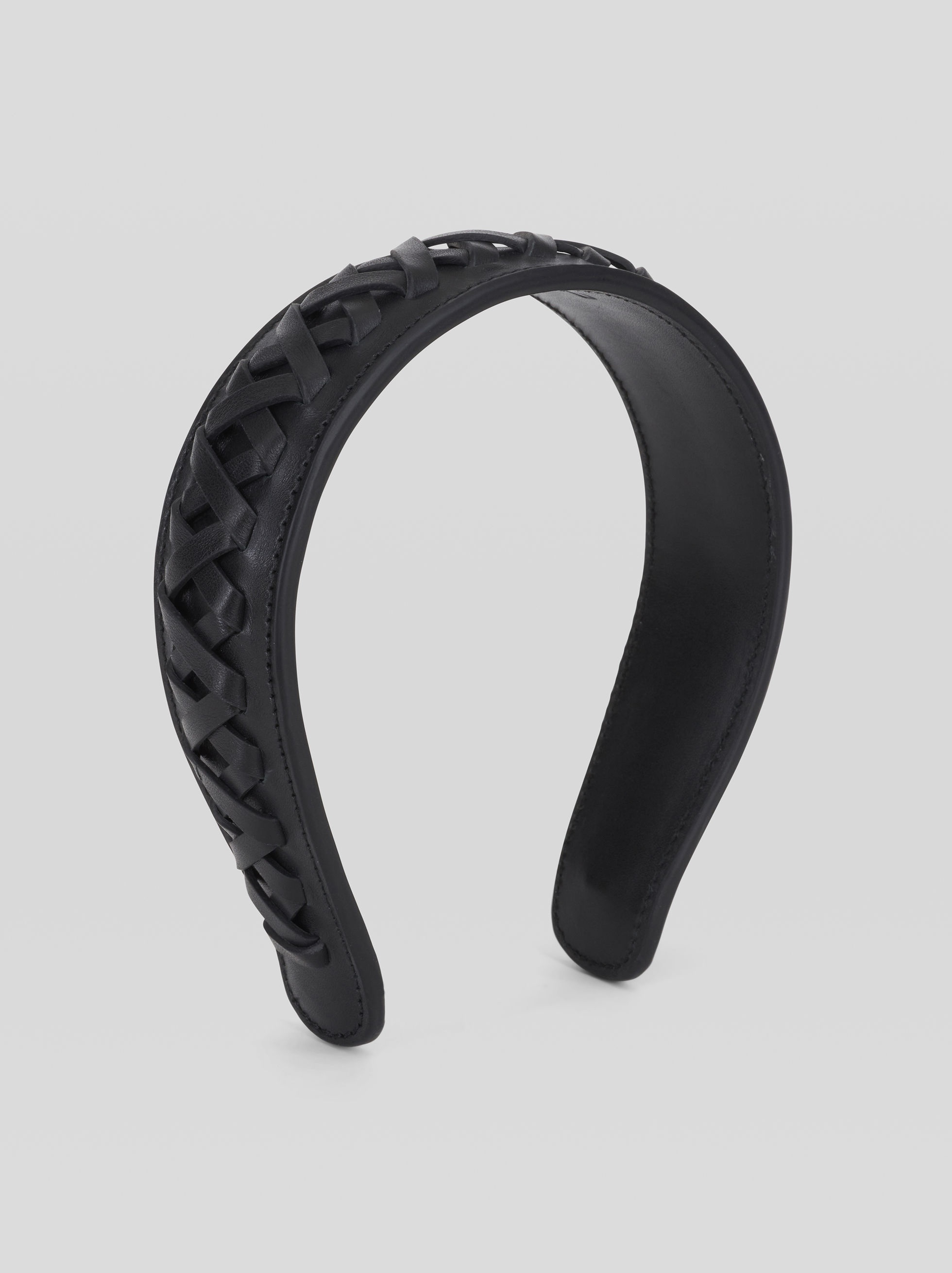 LEATHER HAIRBAND WITH CRISS-CROSS PATTERN - 1