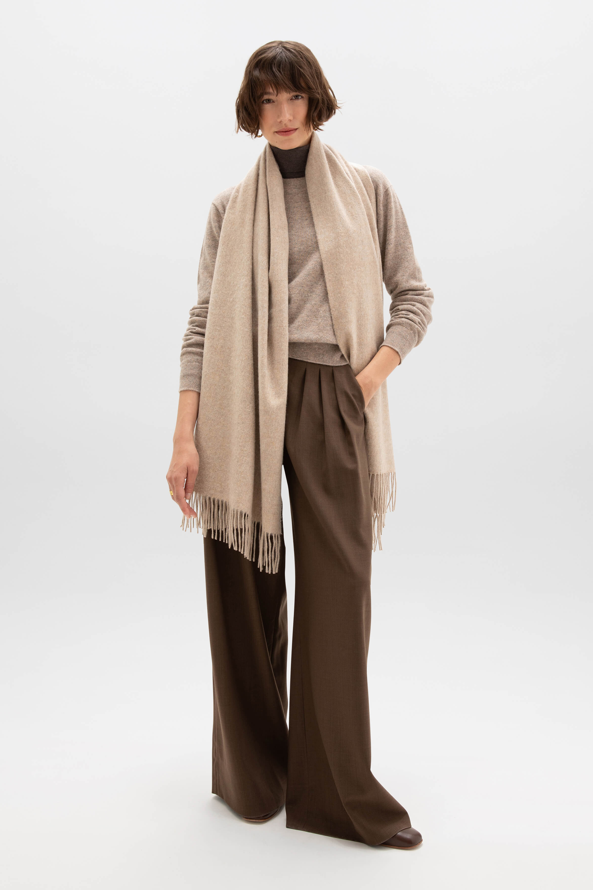 Oatmeal Cashmere Stole - 2