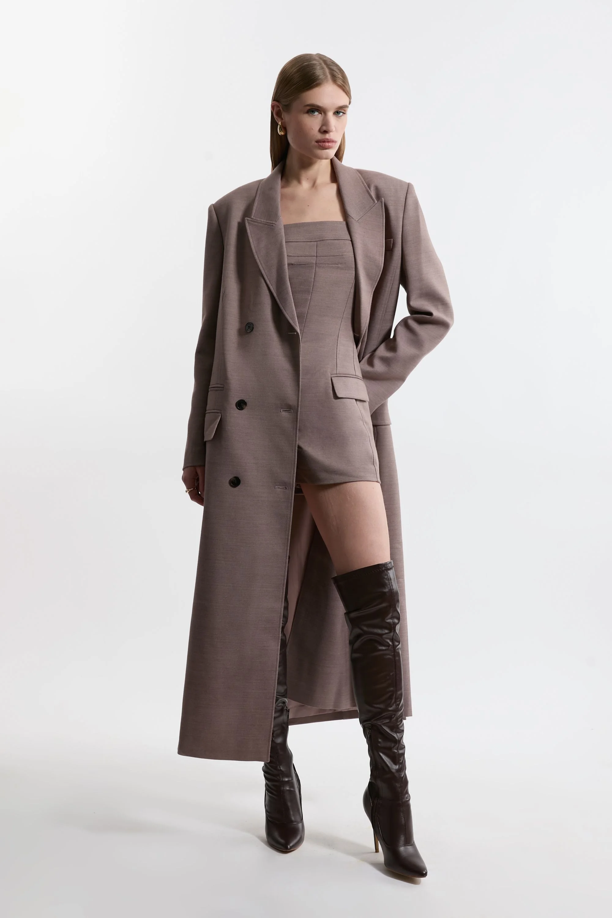 Wool Blend Tailored Playsuit - 1