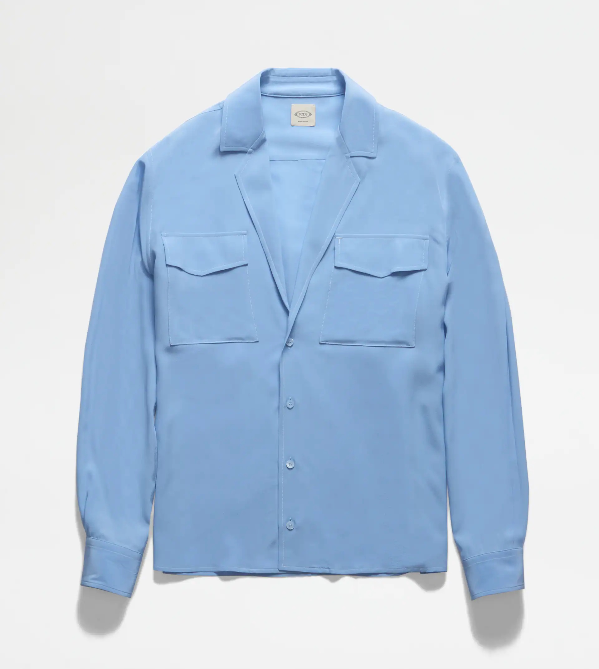 SHIRT IN SILK - LIGHT BLUE - 1