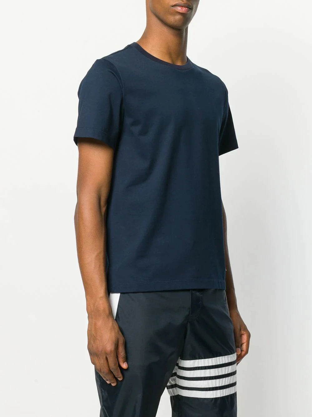 Thom Browne Relaxed Fit Short Sleeve Tee With Side Slit