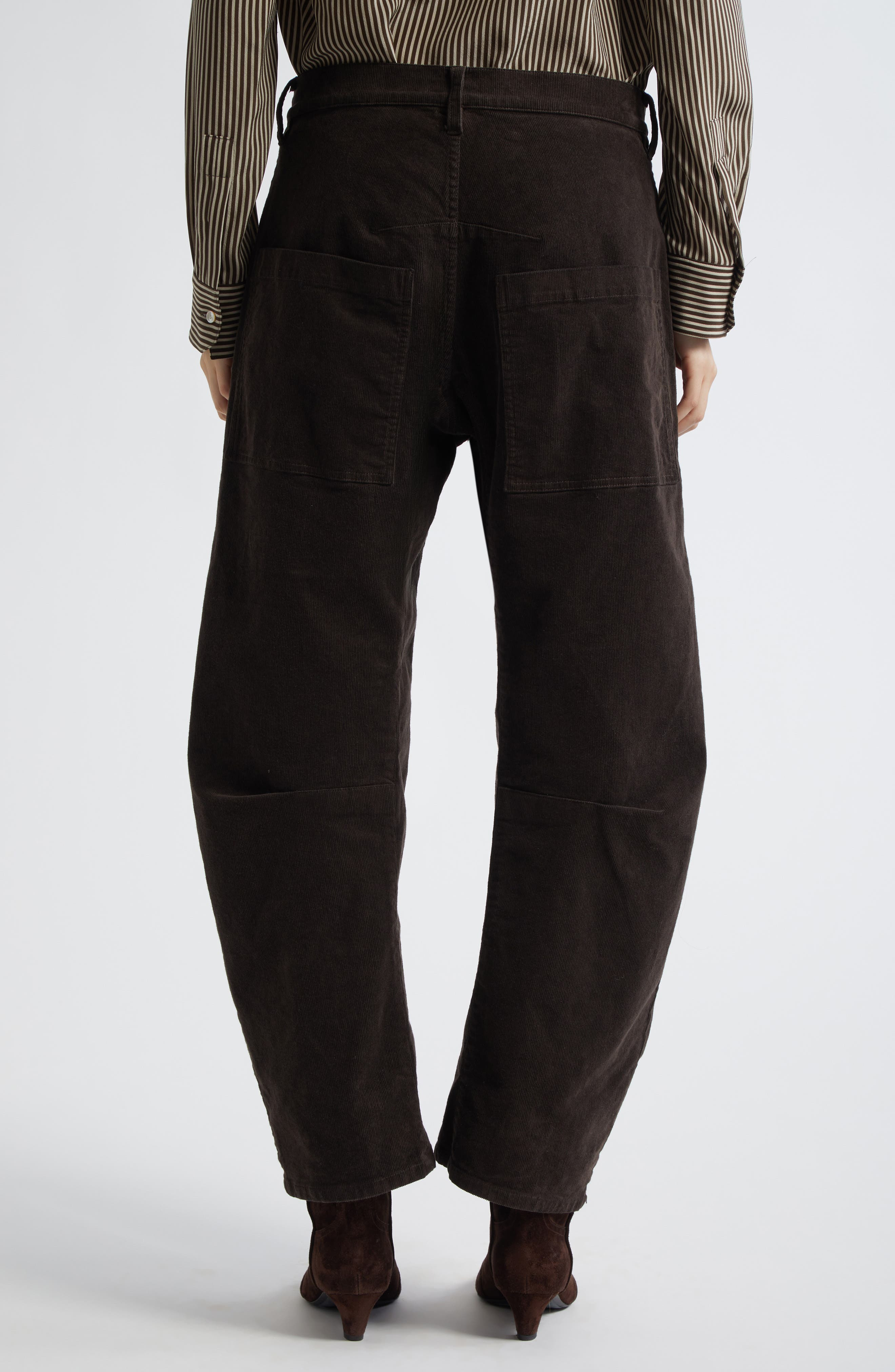 Nili Lotan Shon Corduroy Pants in Chocolate Brown at Nordstrom - 2