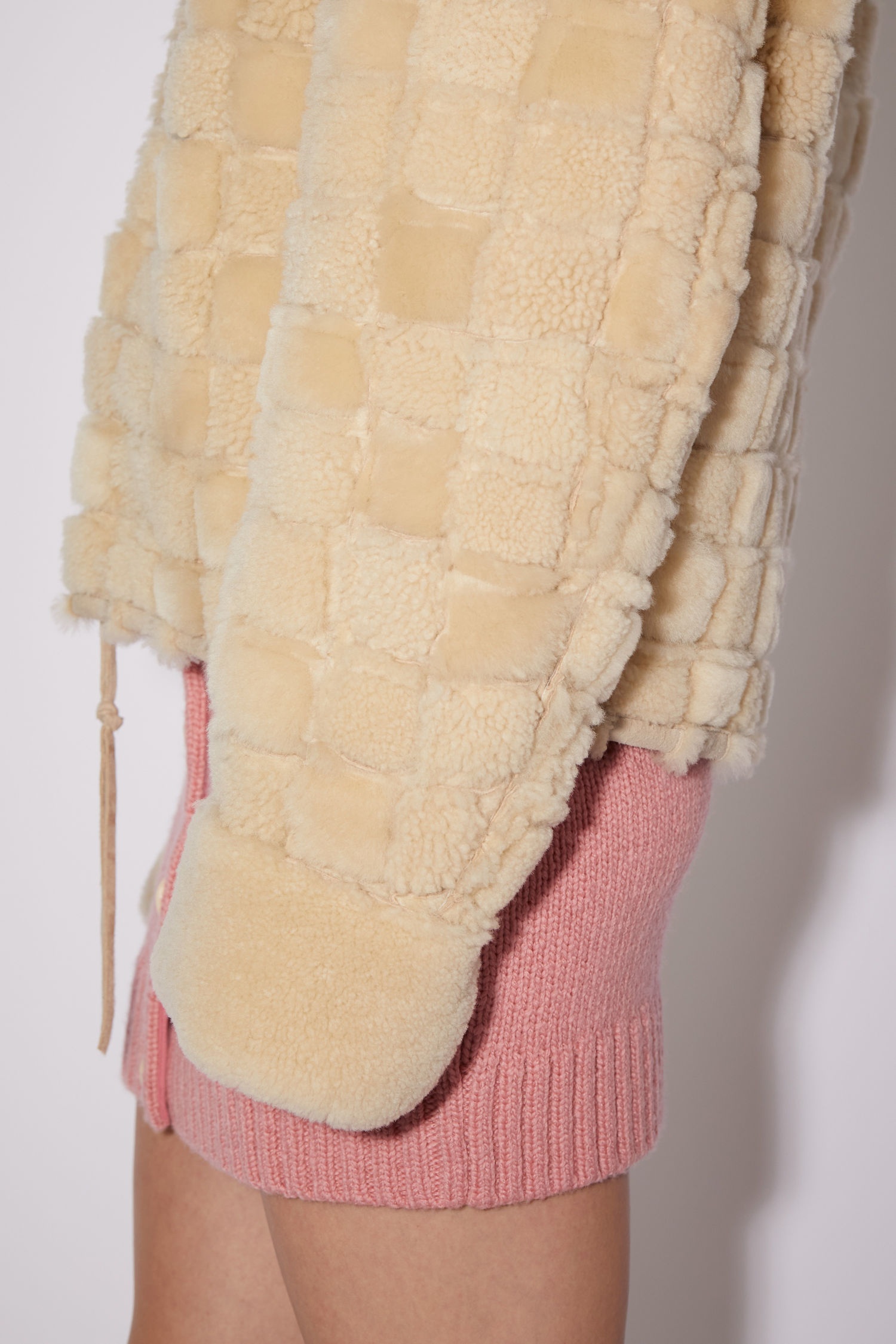 Shearling zip jacket - Beige - 7