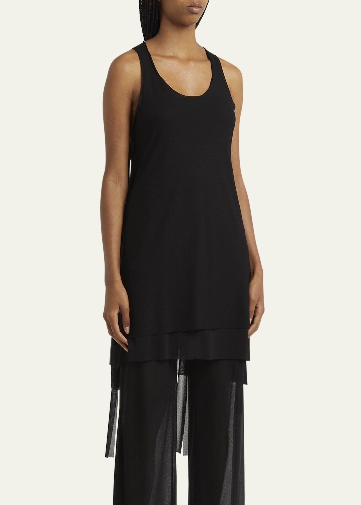 Layered Sheer Mini Tank Dress - 4