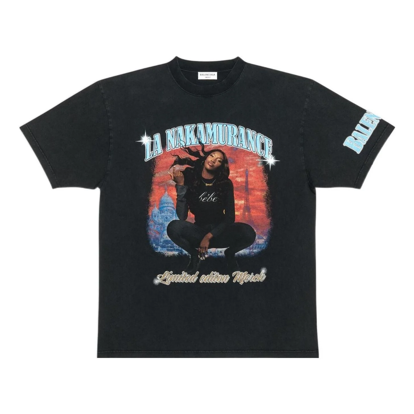 Balenciaga Music Aya Nakamura Merch T-shirt Large Fit in Black - 1