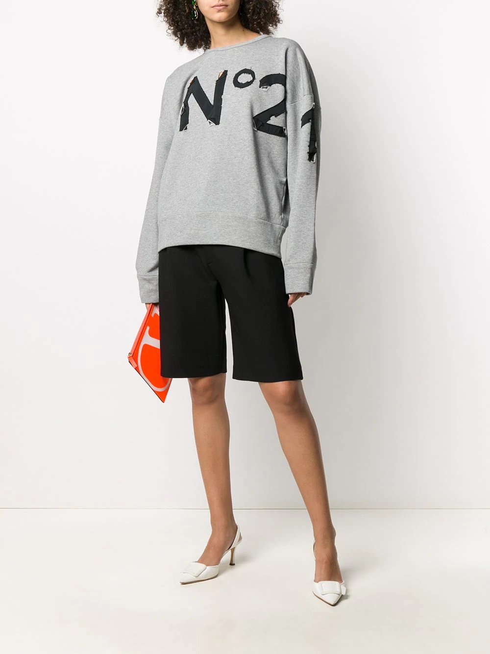 logo-patch oversize sweatshirt - 2