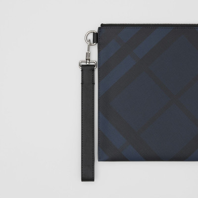 Burberry London Check and Leather Zip Pouch outlook