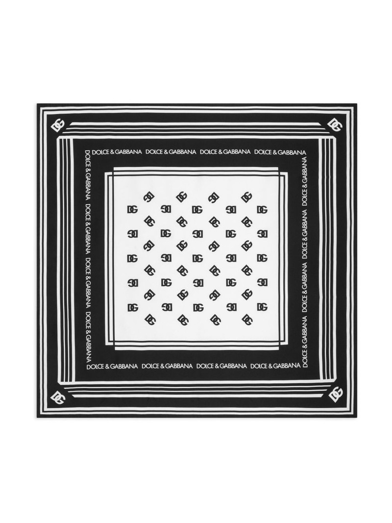 monogram-pattern silk scarf 1