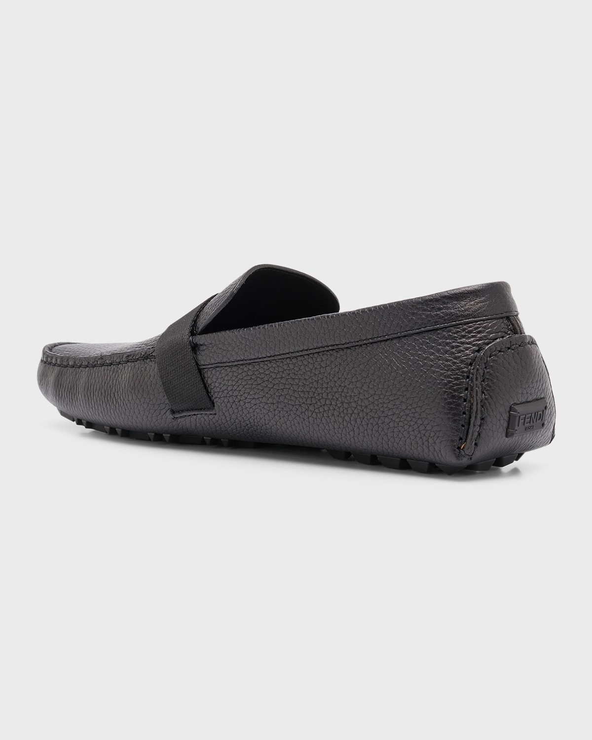 Men's FF-Buckle Leather Driving Shoes - 4