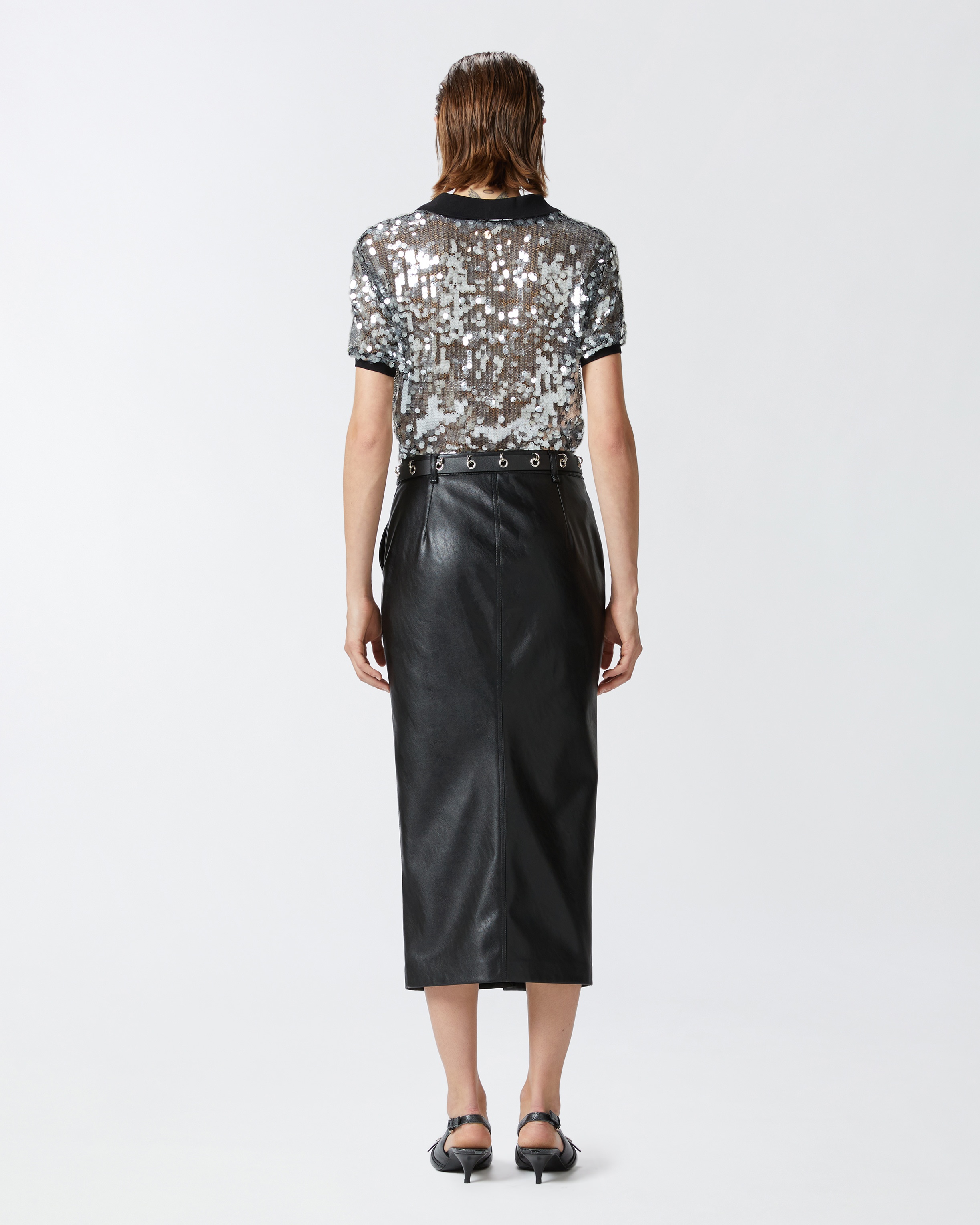 POLO SWEATER WITH SEMI-TRANSPARENT SEQUINS - 4