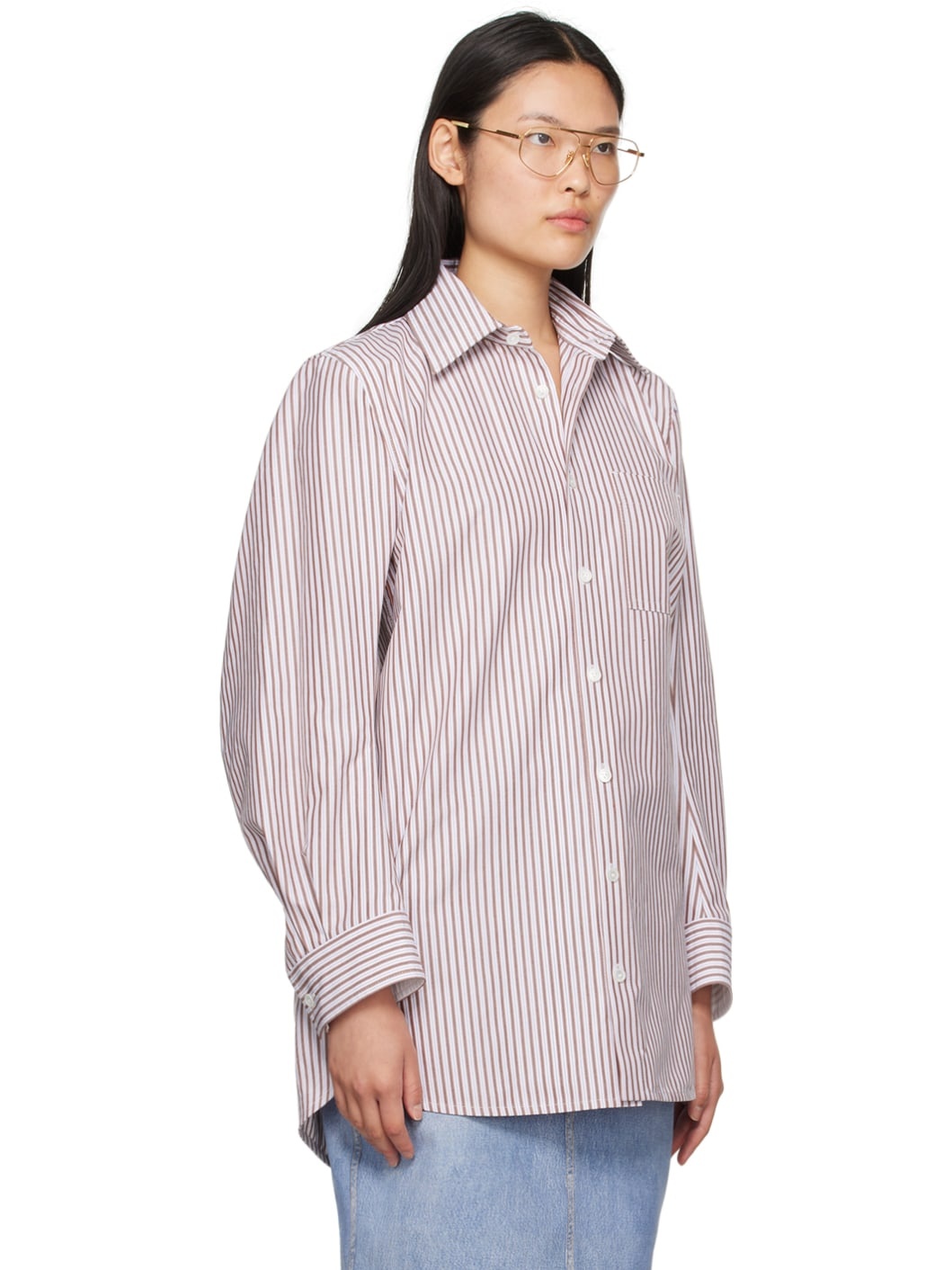 Brown Striped Shirt - 2