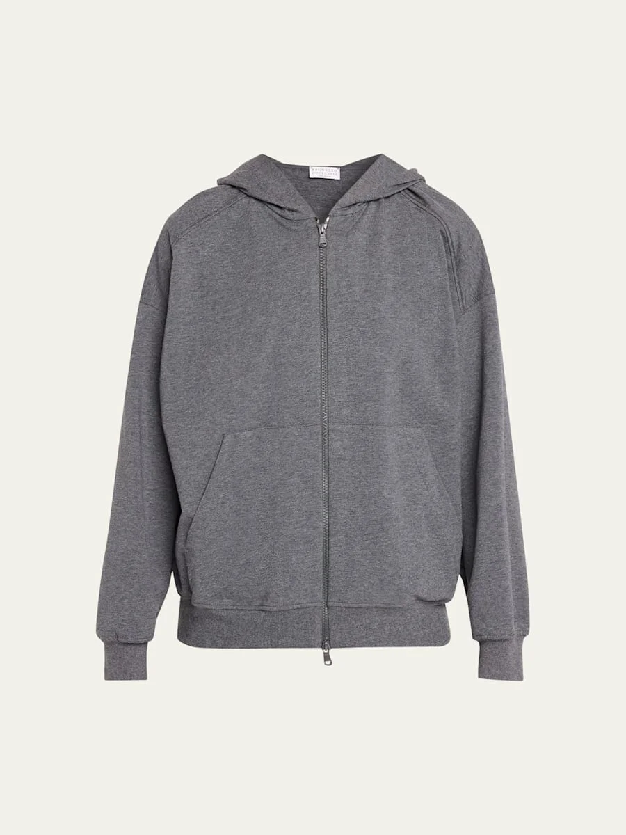 Light Cotton Fleece Zip Track Jacket - 1