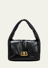 ショルダーバッグ・ポシェット BALENCIAGA BLACK NYLON MEDIUM MONACO SHOULDER BAG BALENCIAGA Monaco Medium Recycled Nylon Shoulder Bag