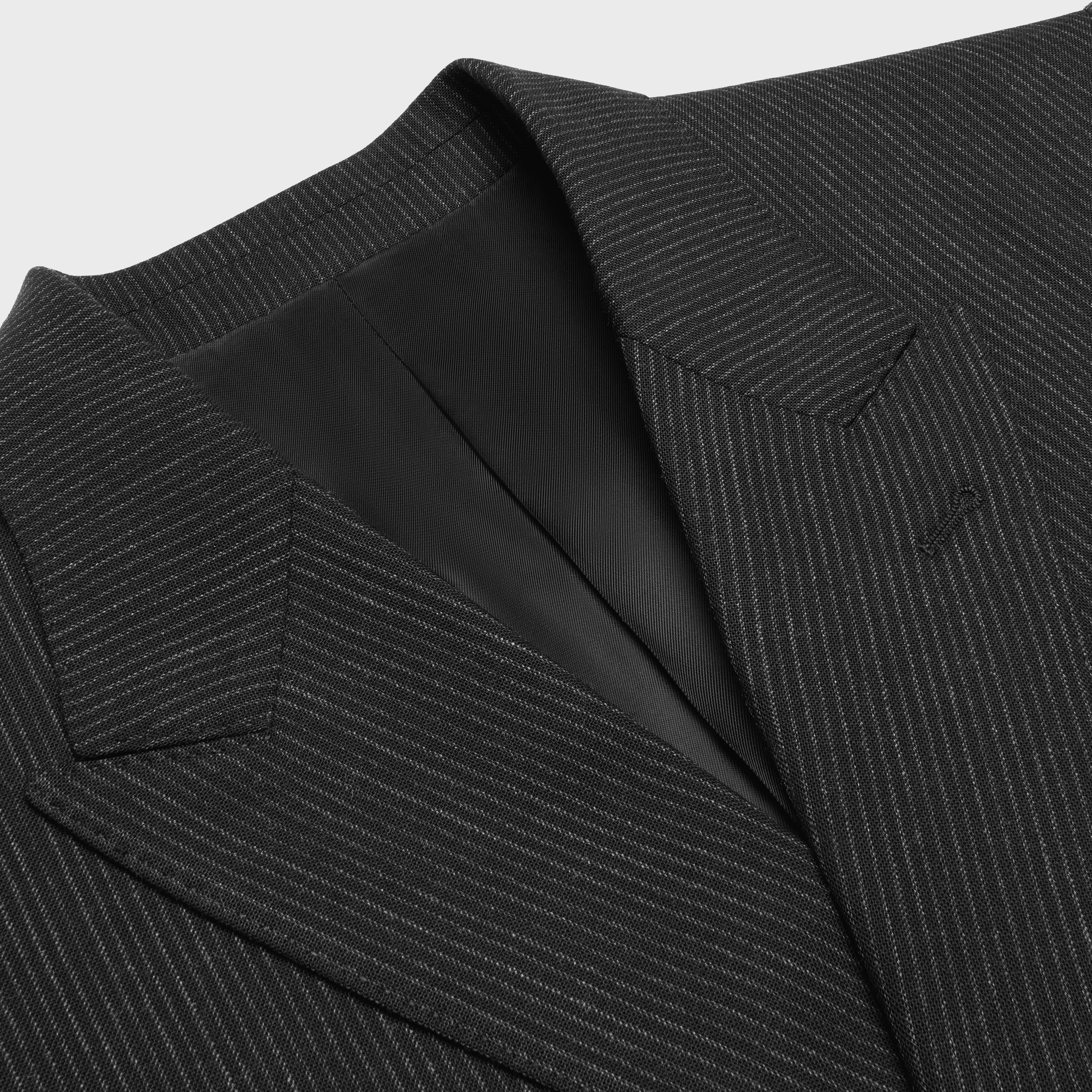classic jacket in striped wool - 3