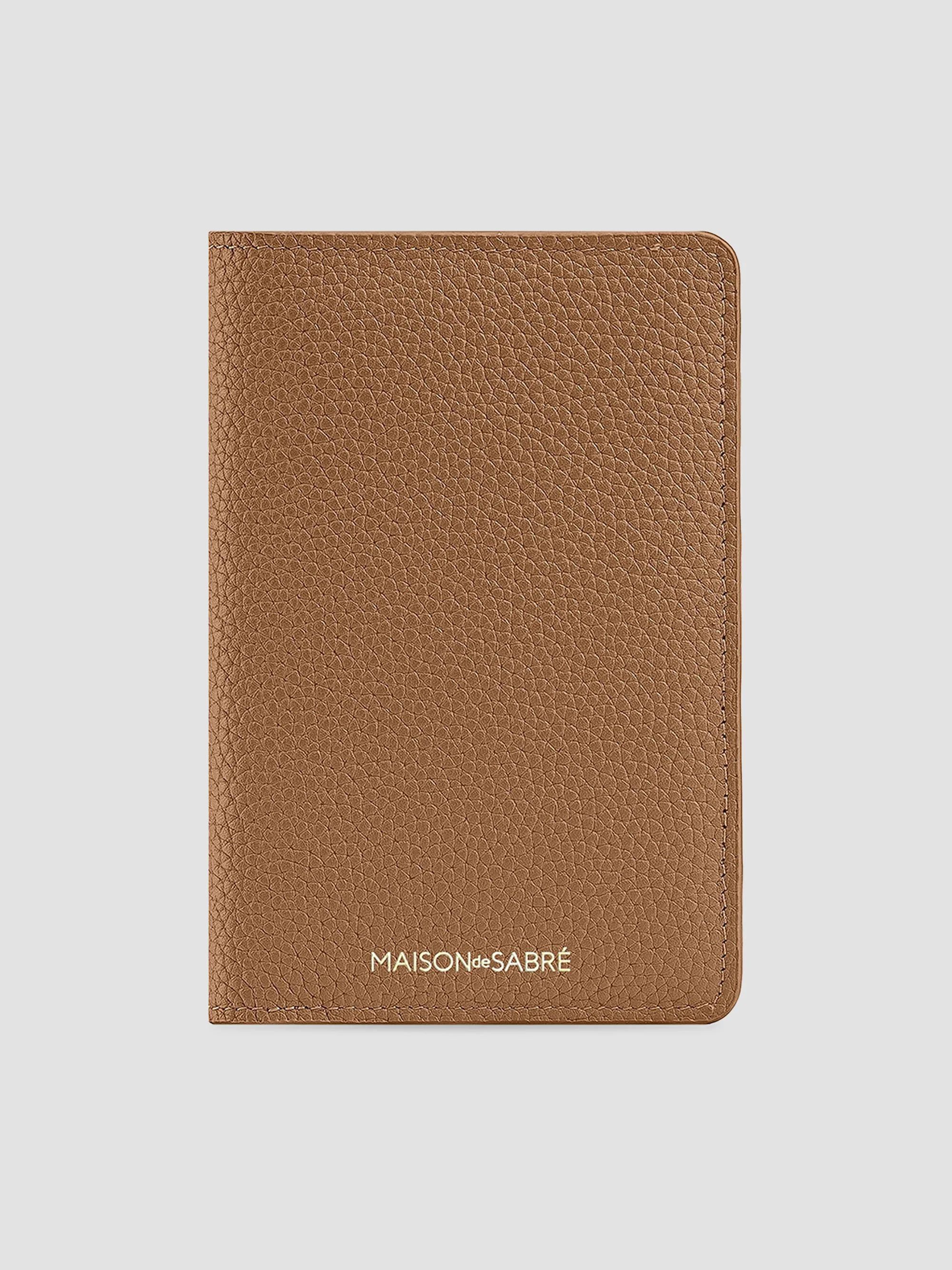 Leather Passport Holder - Sandstone Lily - 1