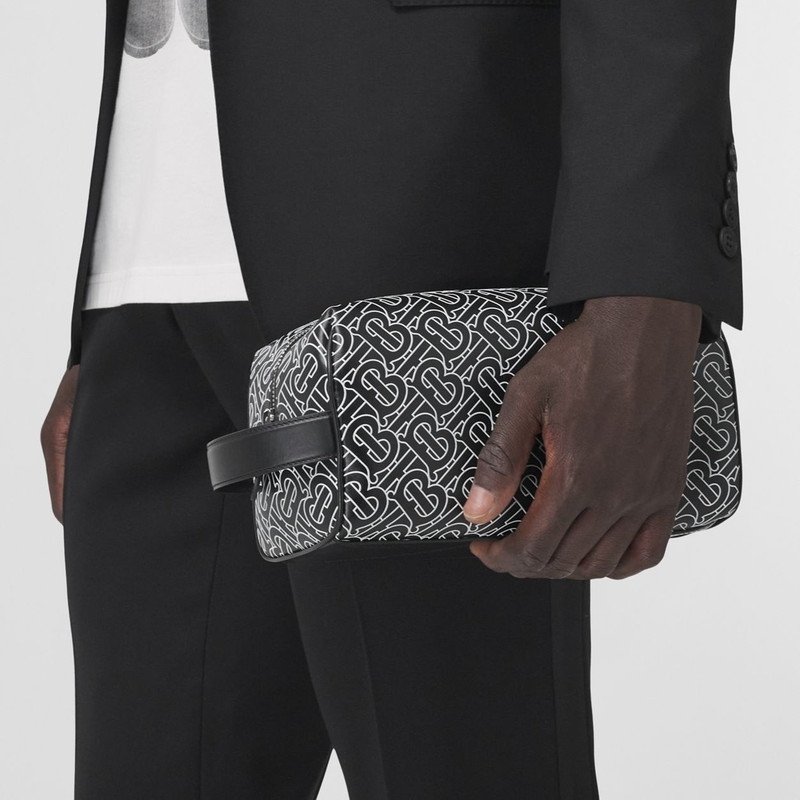 Burberry Monogram Print Leather Travel Pouch outlook