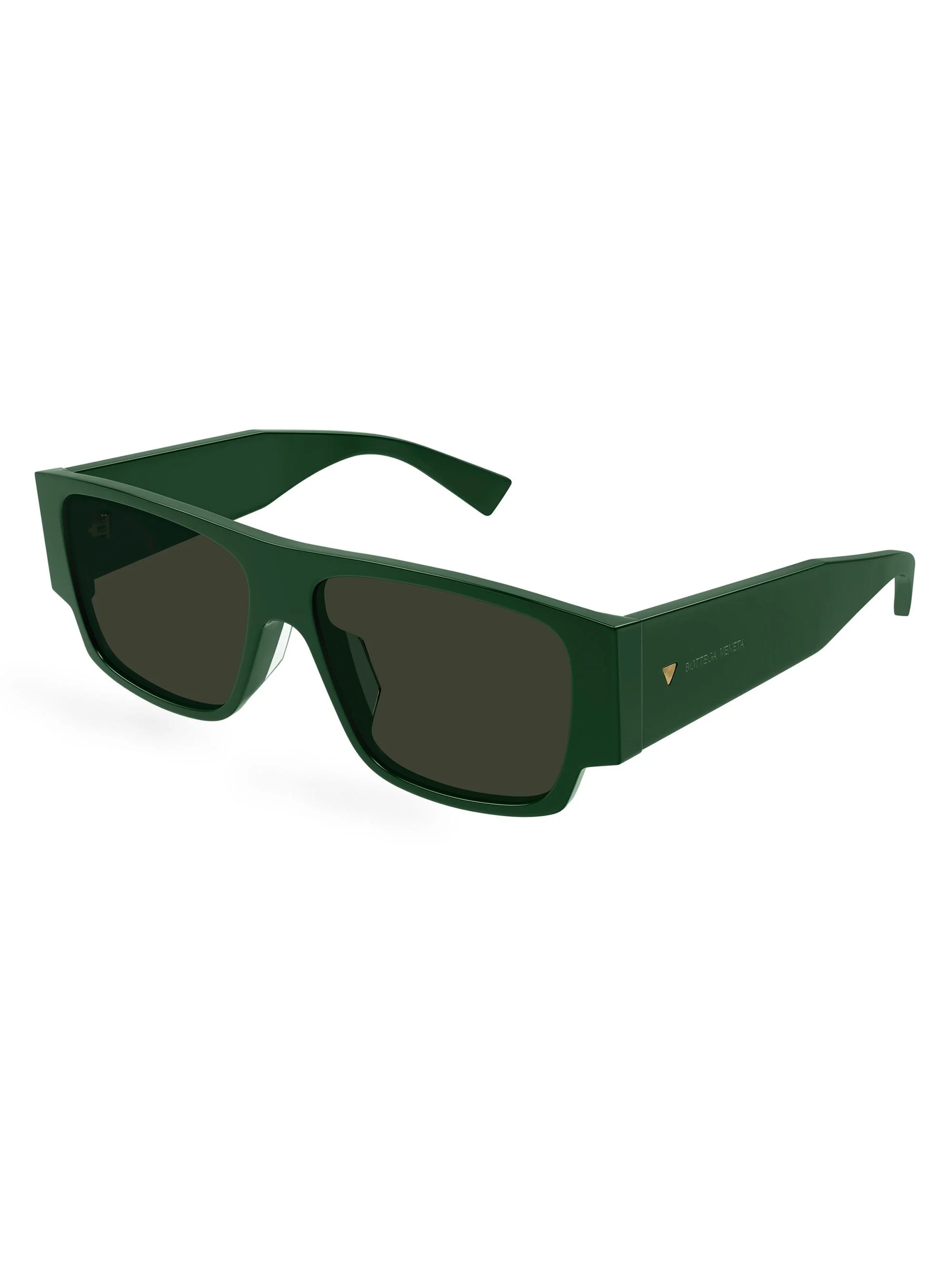 Men's Bold Triangle Stud BV1286S 57MM Square Sunglasses - Dark Green Dark Grey - 1