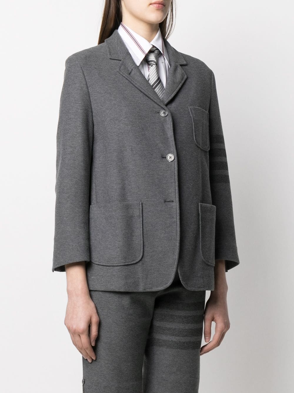 4-Bar stripe twill sack jacket - 3