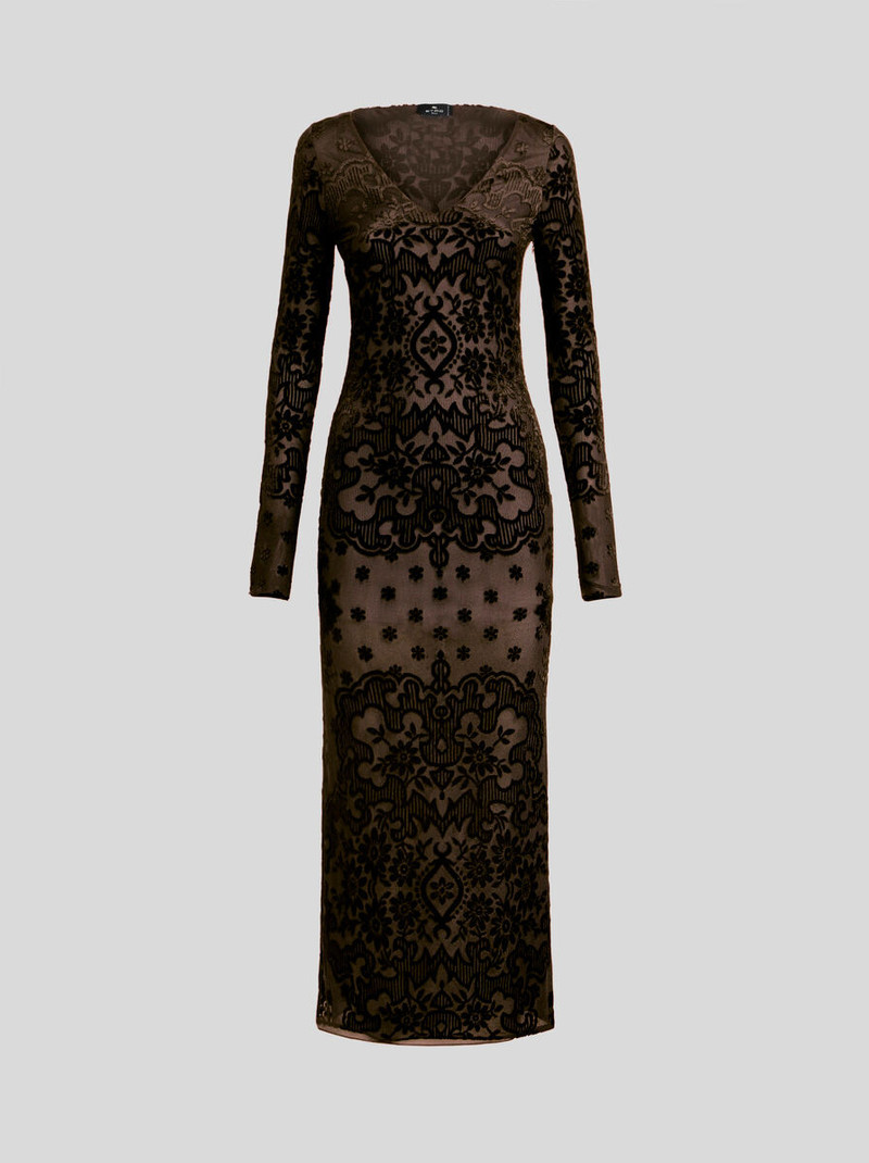 TULLE AND JACQUARD VELVET DRESS 1