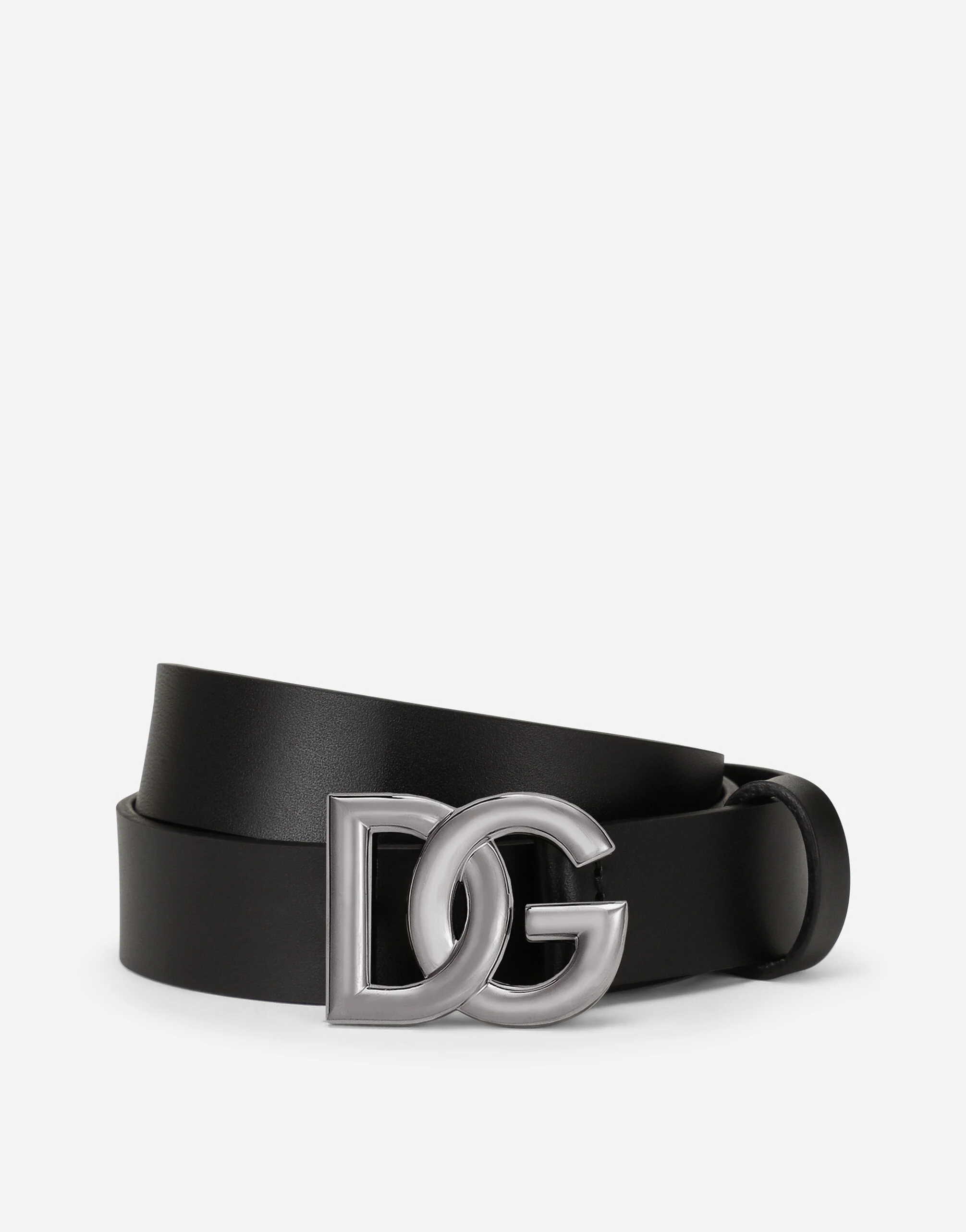 Lux leather belt with crossover DG logo buckle - 1