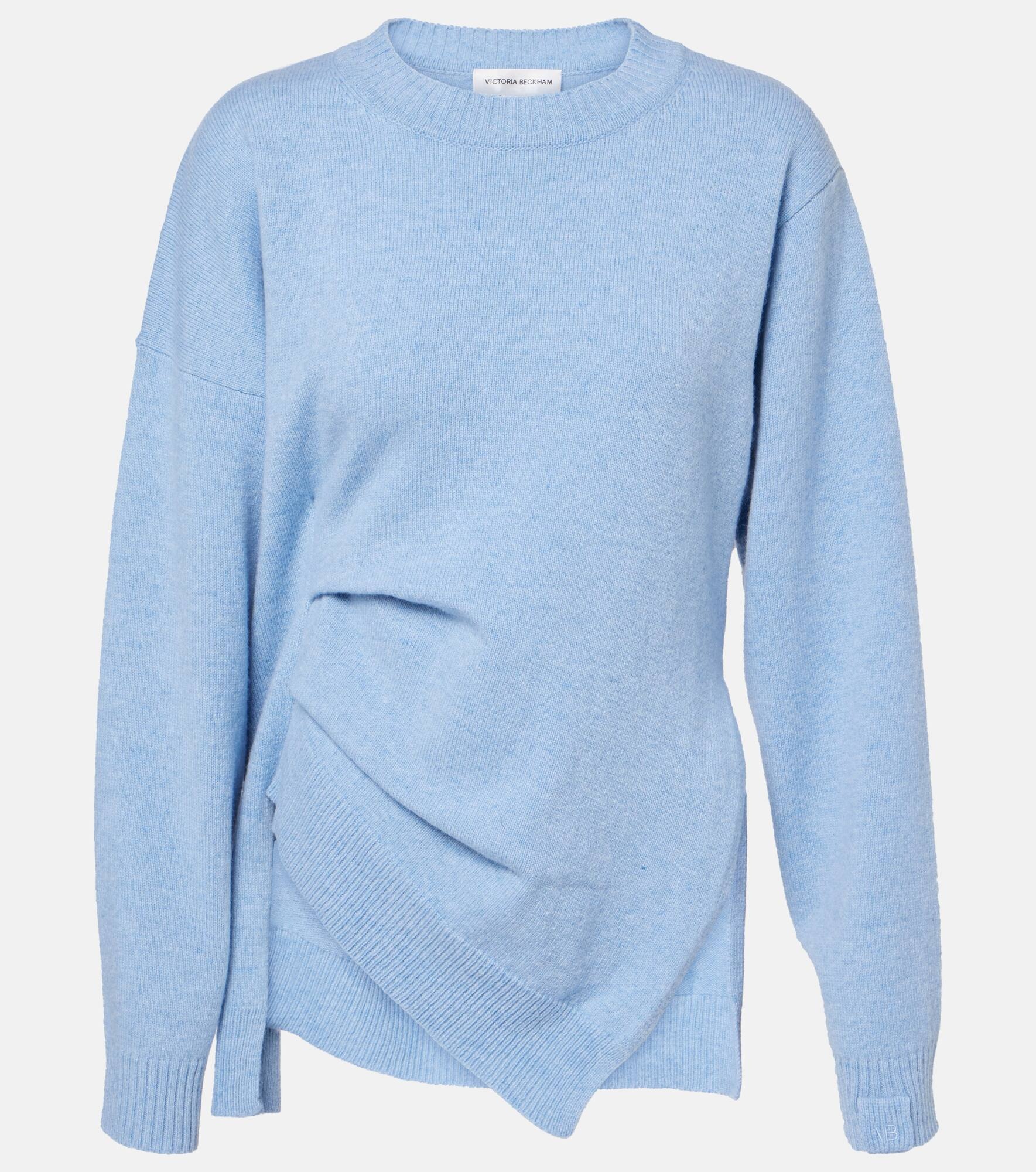 Gathered asymmetric wool sweater - 1