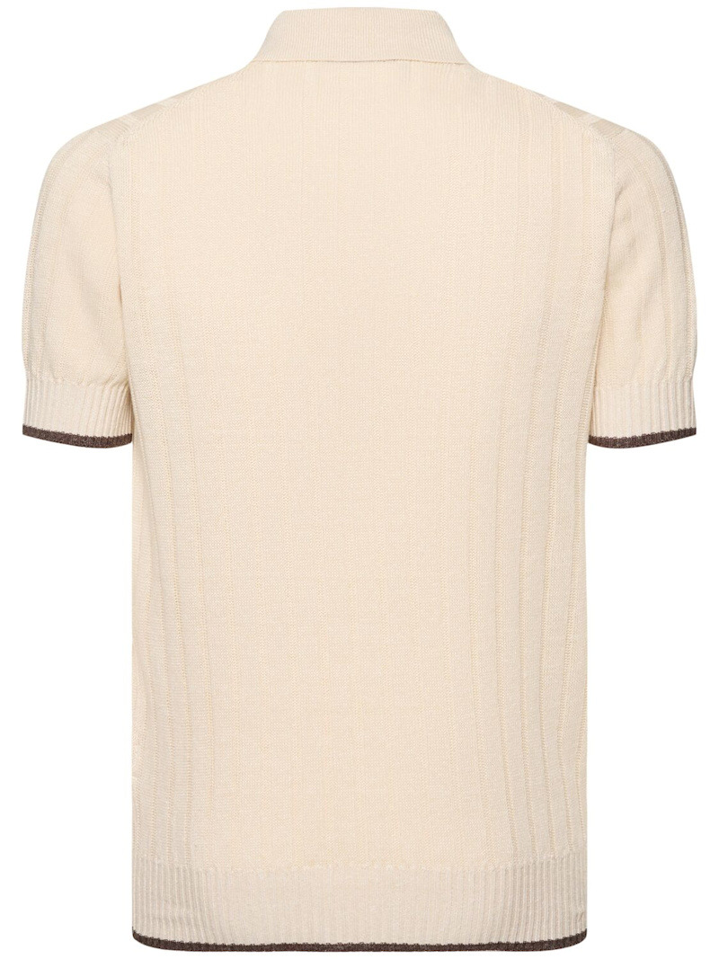 Cotton & linen polo - 4
